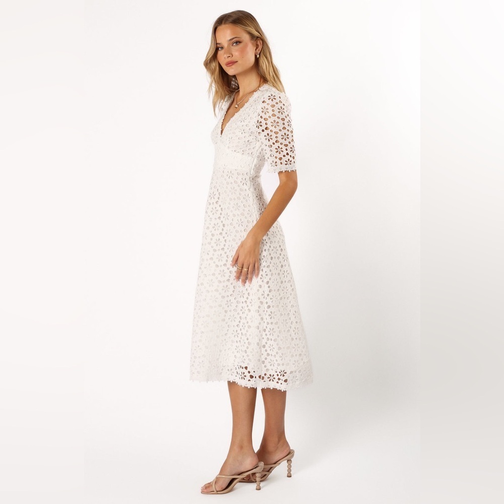 PETAL & PUP CAMELLIA MIDI DRESS - WHITE XS B2285 - Picture 5 of 9
